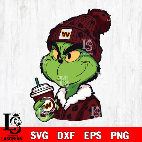 Boujee grinch NFL wasington commanders svg eps dxf png file, digital download , Instant Download