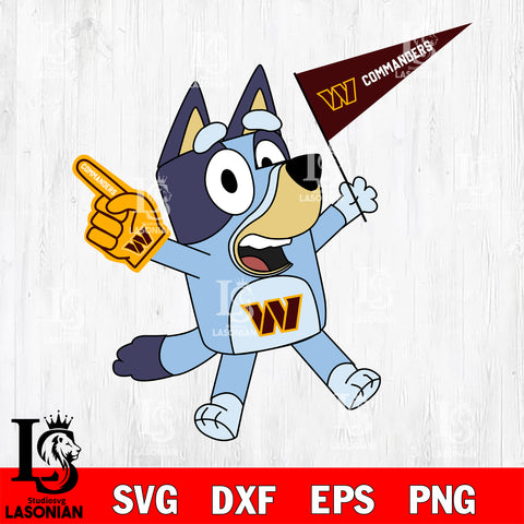 Washington Commanders bluey svg eps dxf png file, Digital Download , Instant Download