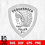Pequannock Township Police badge svg eps png dxf file ,Logo Police black and white Digital Download, Instant Download