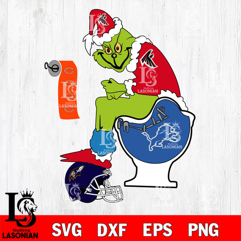 Grinch Football Theme Toilet svg, NFL svg eps dxf png file, Digital Download , Instant Download