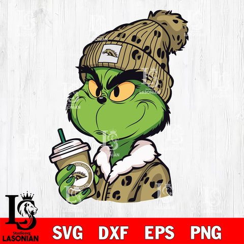 Boujee grinch WESTERN MICHIGAN BRONCOS svg eps dxf png file, Digital Download