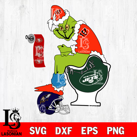 Grinch Football Theme Toilet svg, NFL svg eps dxf png file, Digital Download , Instant Download