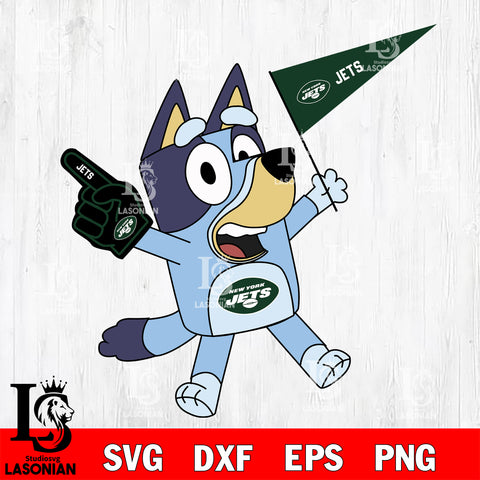 New York Jets bluey svg eps dxf png file, Digital Download , Instant Download