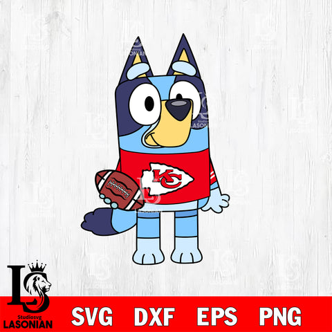 Bluey Kansas City Chiefs svg eps dxf png file, Digital Download , Instant Download