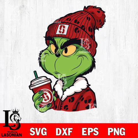 Boujee grinch STANFORD CARDINAL svg eps dxf png file, Digital Download