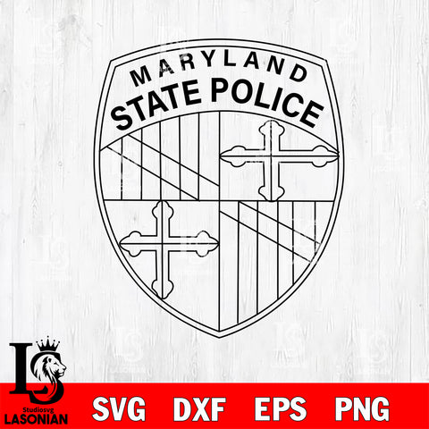Maryland State Police Badge svg eps png dxf file ,Logo Police black and white Digital Download, Instant Download