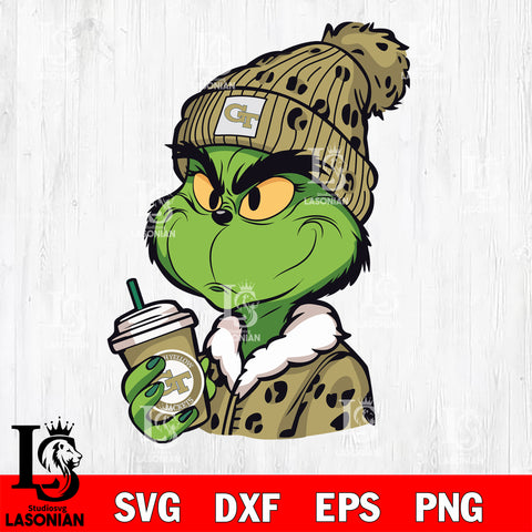 Boujee grinch GEORGIA TECH YELLOW JACKETS svg eps dxf png file, Digital Download