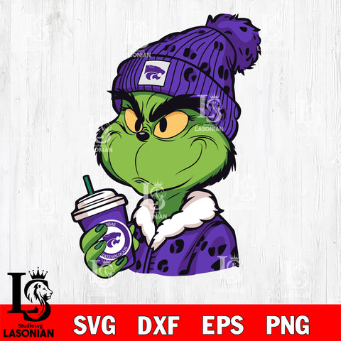 Boujee grinch KANSAS STATE WILDCATS svg eps dxf png file, Digital Download