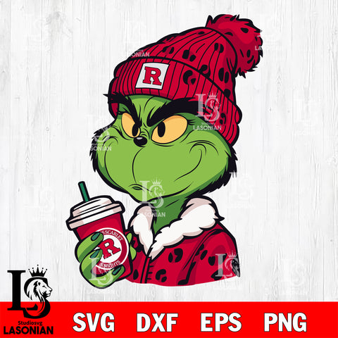 Boujee grinch RUTGERS SCARLET KNIGHTS svg eps dxf png file, Digital Download