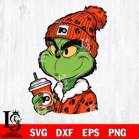 Boujee grinch Philadelphia Flyers svg dxf eps png file, Digital Download , Instant Download