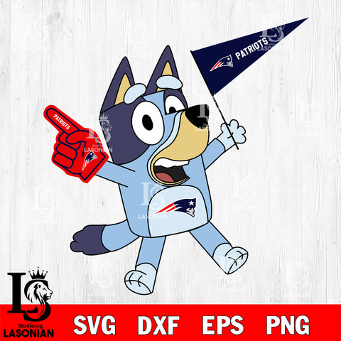 New England Patriots bluey svg eps dxf png file, Digital Download , Instant Download