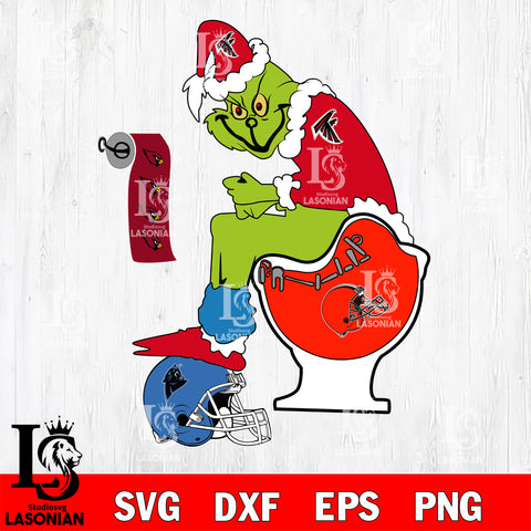 Grinch Football Theme Toilet svg, NFL svg eps dxf png file, Digital Download , Instant Download