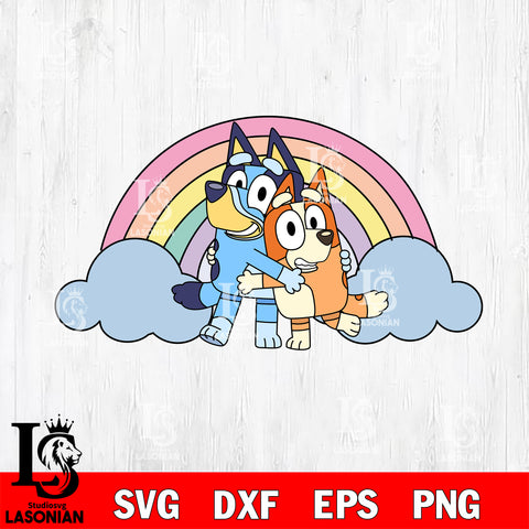 Rainbow bluey svg, bluey svg, bluey bingo Svg eps dxf png file, Digital Download, Instant Download