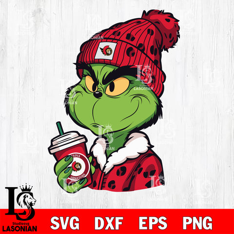 Boujee grinch OTTAWA SENATORS svg dxf eps png file, Digital Download , Instant Download