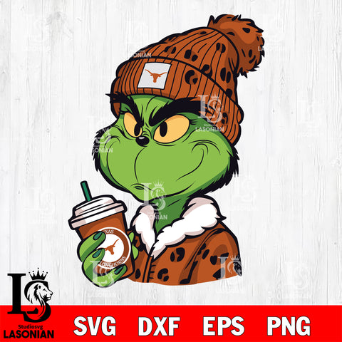 Boujee grinch TEXAS LONGHORNS  svg eps dxf png file, Digital Download