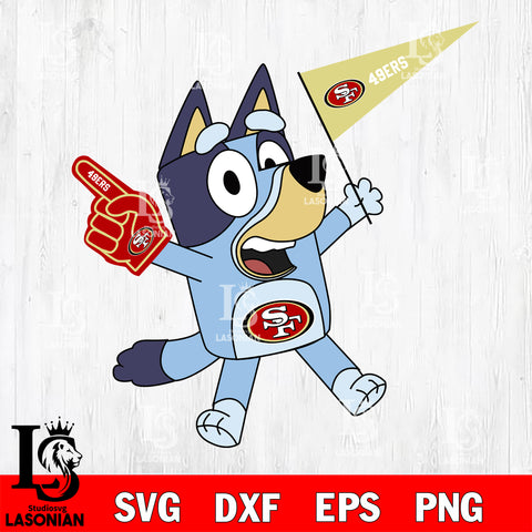 San Francisco 49ers bluey svg eps dxf png file, Digital Download , Instant Download
