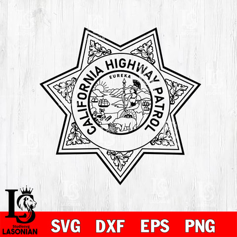 California Highway Patrol badge svg eps png dxf file ,Logo Police black and white Digital Download, Instant Download