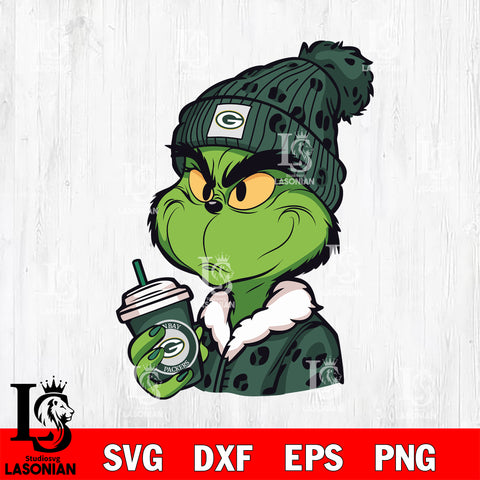 Boujee grinch NFL Green Bay Packers svg eps dxf png file, digital download , Instant Download