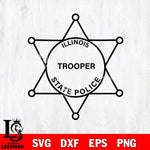 Illinois state police trooper badge svg eps png dxf file ,Logo Police black and white Digital Download, Instant Download