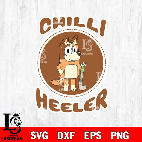Chilli Heeler svg, bluey bingo Svg eps dxf png file, Digital Download, Instant Download