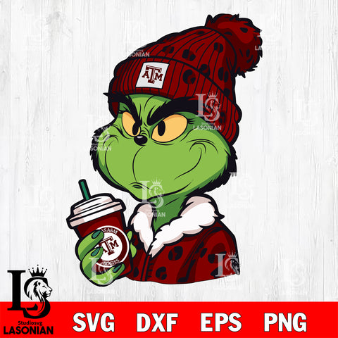 Boujee grinch TEXAS A&M AGGIES svg eps dxf png file, Digital Download
