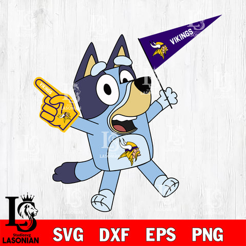 Minnesota Vikings bluey svg eps dxf png file, Digital Download , Instant Download