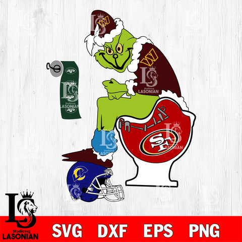 Grinch Football Theme Toilet svg, NFL svg eps dxf png file, Digital Download , Instant Download
