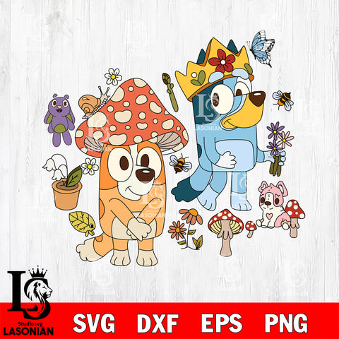 Bluey Mushroom svg, bluey Svg eps dxf png file, Digital Download, Instant Download