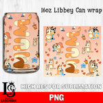 Mum Bluey glass png, bluey bingo png file, Digital Download, Instant Download, 16oz libbey can wrap