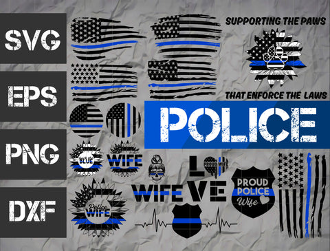 10 bundle Police vector random new svg eps dxf png file