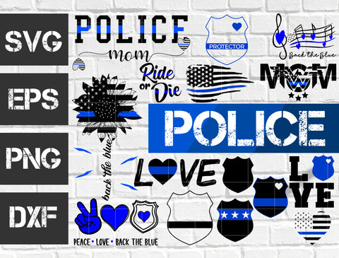 12 bundle Police vector random new svg eps dxf png file