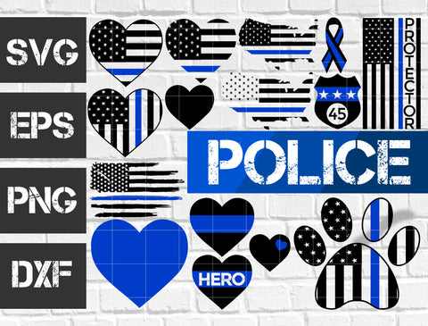 13 bundle Police vector random new svg eps dxf png file