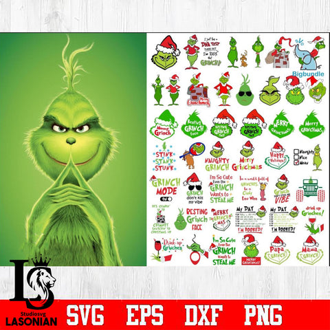 1500+ Grinch Bundle SVG, Grinch SVG, Grinch Cutting Image, Christmas Grinch svg eps dxf png file