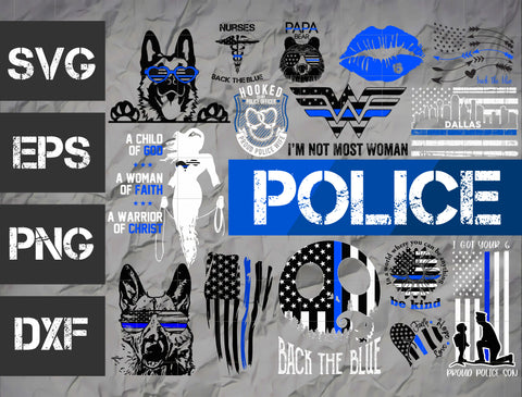 15 bundle Police vector random new svg eps dxf png file