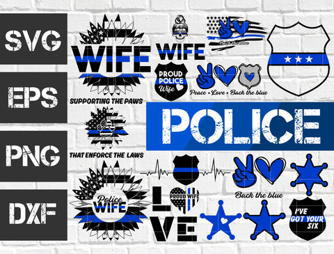 17 bundle Police vector random new svg eps dxf png file