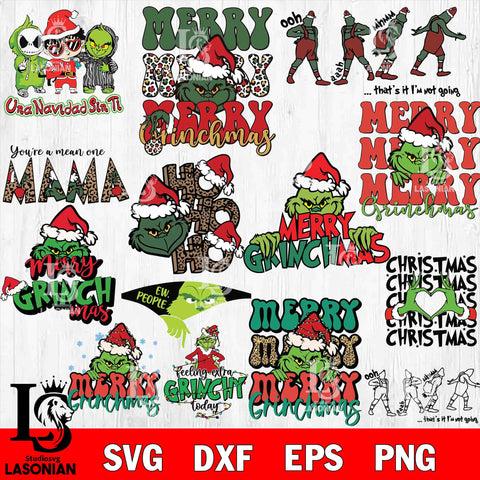 grinch bundle svg svg eps dxf png file, digital download