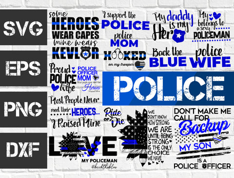 18 bundle Police vector random new svg eps dxf png file