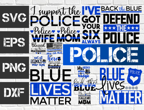 19 bundle Police vector random new svg eps dxf png file