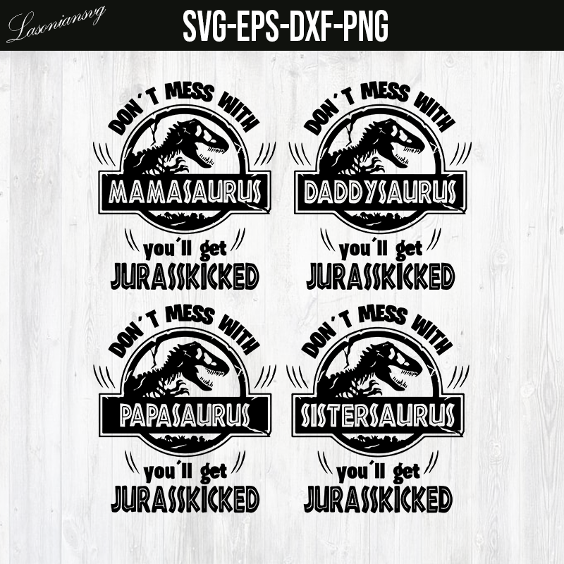 Jurasskicked Family svg, Mamasaurus svg, Daddysaurus svg, Jurasskicked Family Bundle dxf, Dinosaur Party svg Cut File, Cricut Design