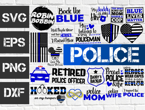 1 bundle Police vector random new svg eps dxf png file