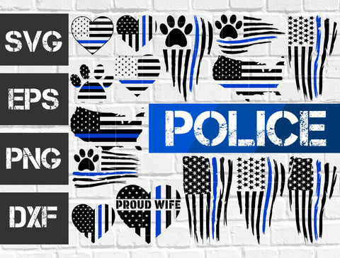 25 bundle Police vector random new svg eps dxf png file