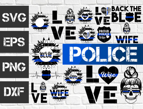26 bundle Police vector random new svg eps dxf png file