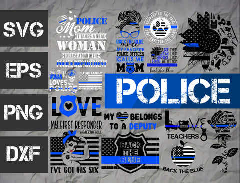 29 bundle Police vector random new svg eps dxf png file