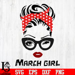 2 March girl svg eps dxf png file
