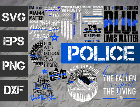33 bundle Police vector random new svg eps dxf png file