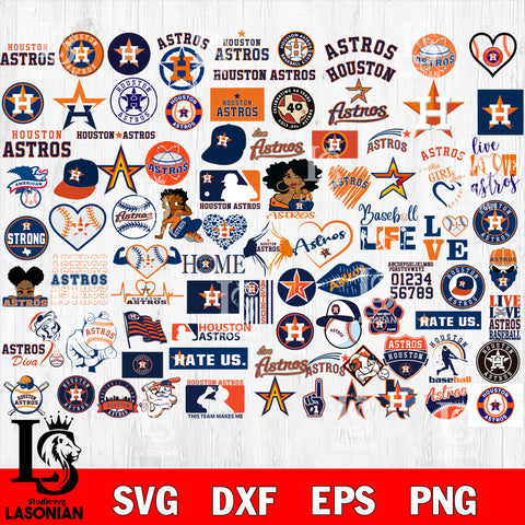 Houston Astros bundle svg, 350+ file Houston Astros bundle svg , png, dxf, eps, , clipart, logos, graphics, MLB