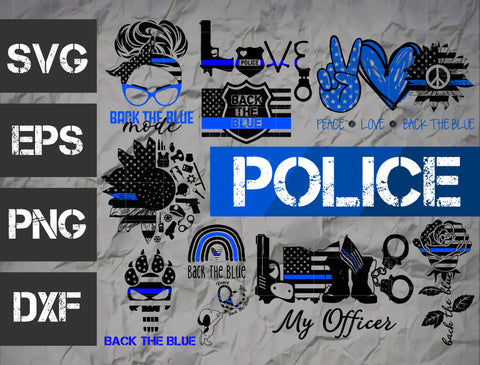 35 bundle Police vector random new svg eps dxf png file