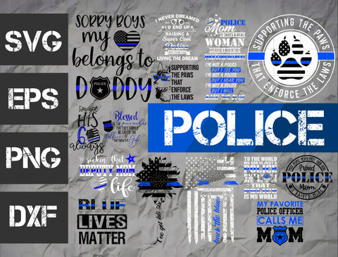 36 bundle Police vector random new svg eps dxf png file