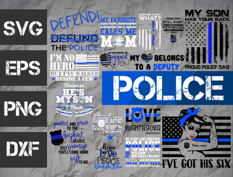 38 bundle Police vector random new svg eps dxf png file