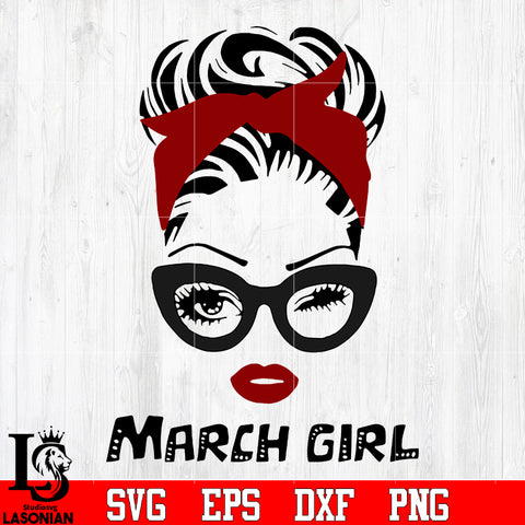 3 March girl svg eps dxf png file